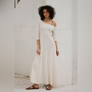 Free People Carrie Midi Dress - Size Medium Color Wet Plaster - NEW - NWT